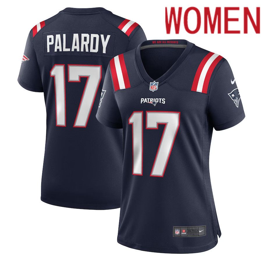 Women New England Patriots 17 Michael Palardy Nike Navy Home Game Player NFL Jersey